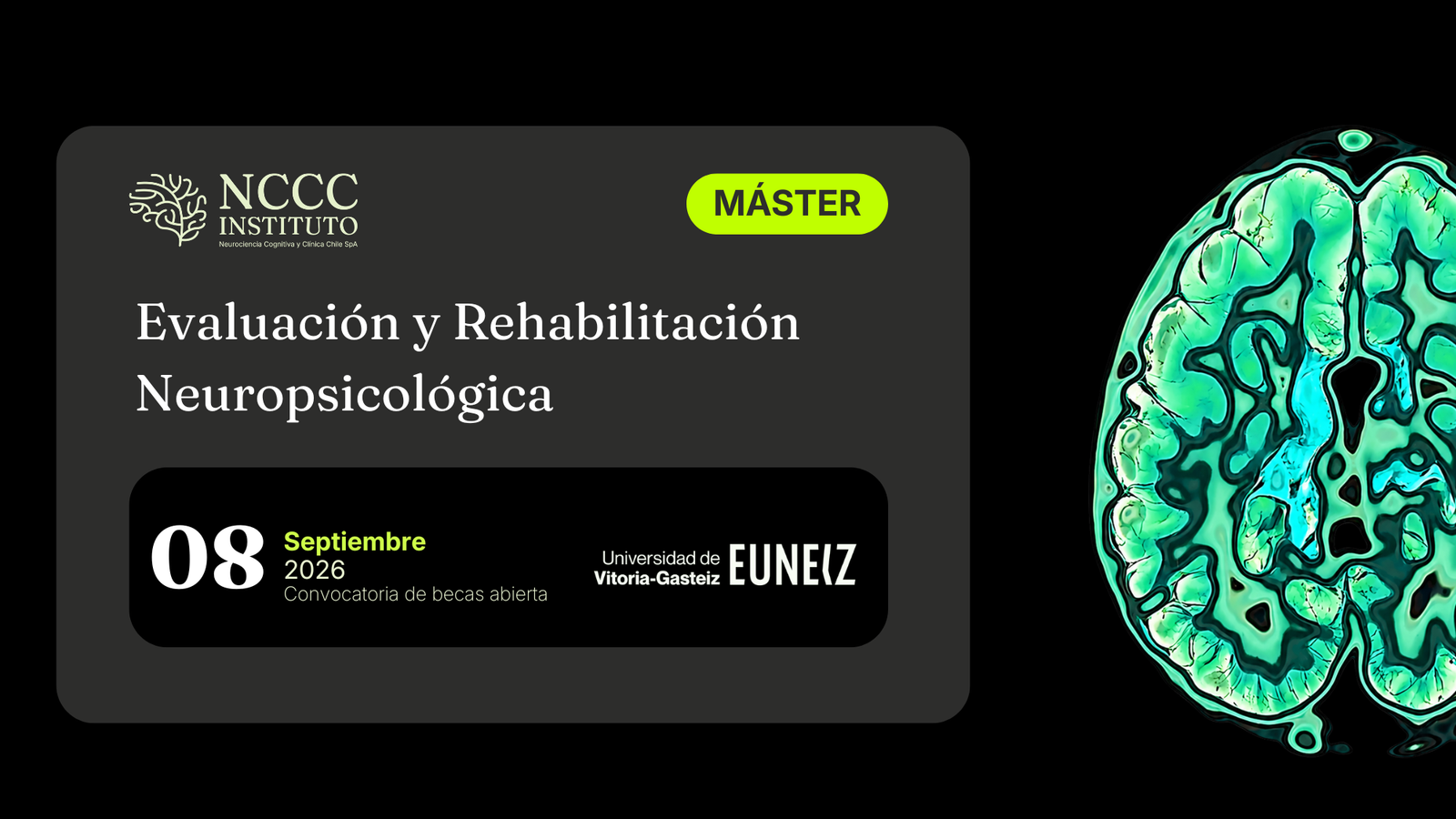 Matrícula: Máster de Formación Permanente en Evaluación y Rehabilitación Neuropsicológica